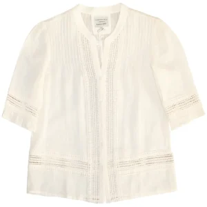 ALESSIA SANTI Camicia in ramiè con ricami