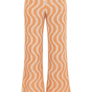 COTAZUR Pantalone in maglia crochet motivo onde