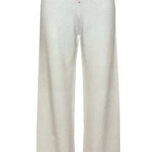 ALPHA STUDIO Pantalone in lana con coulisse bianco latte